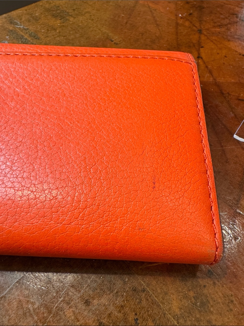 Marc Jacobs Orange Leather Flap Wallet with Logo Plaque - Picture 3 of 15